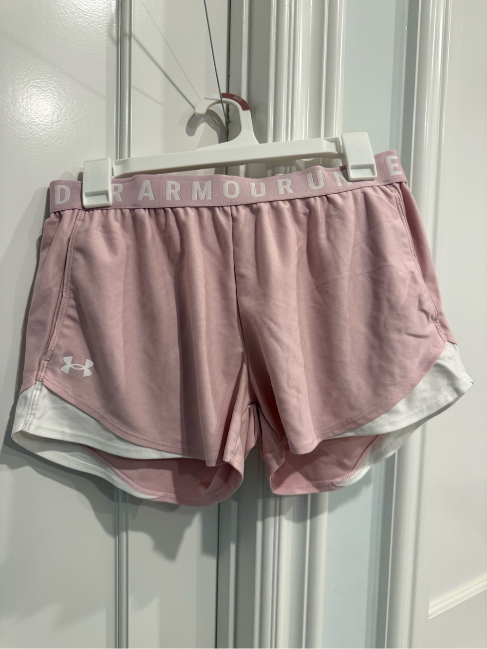 Under Armour Light Pink Women's Layered Running Shorts